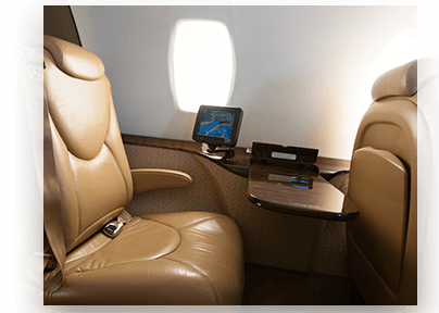 White interior inside a plane